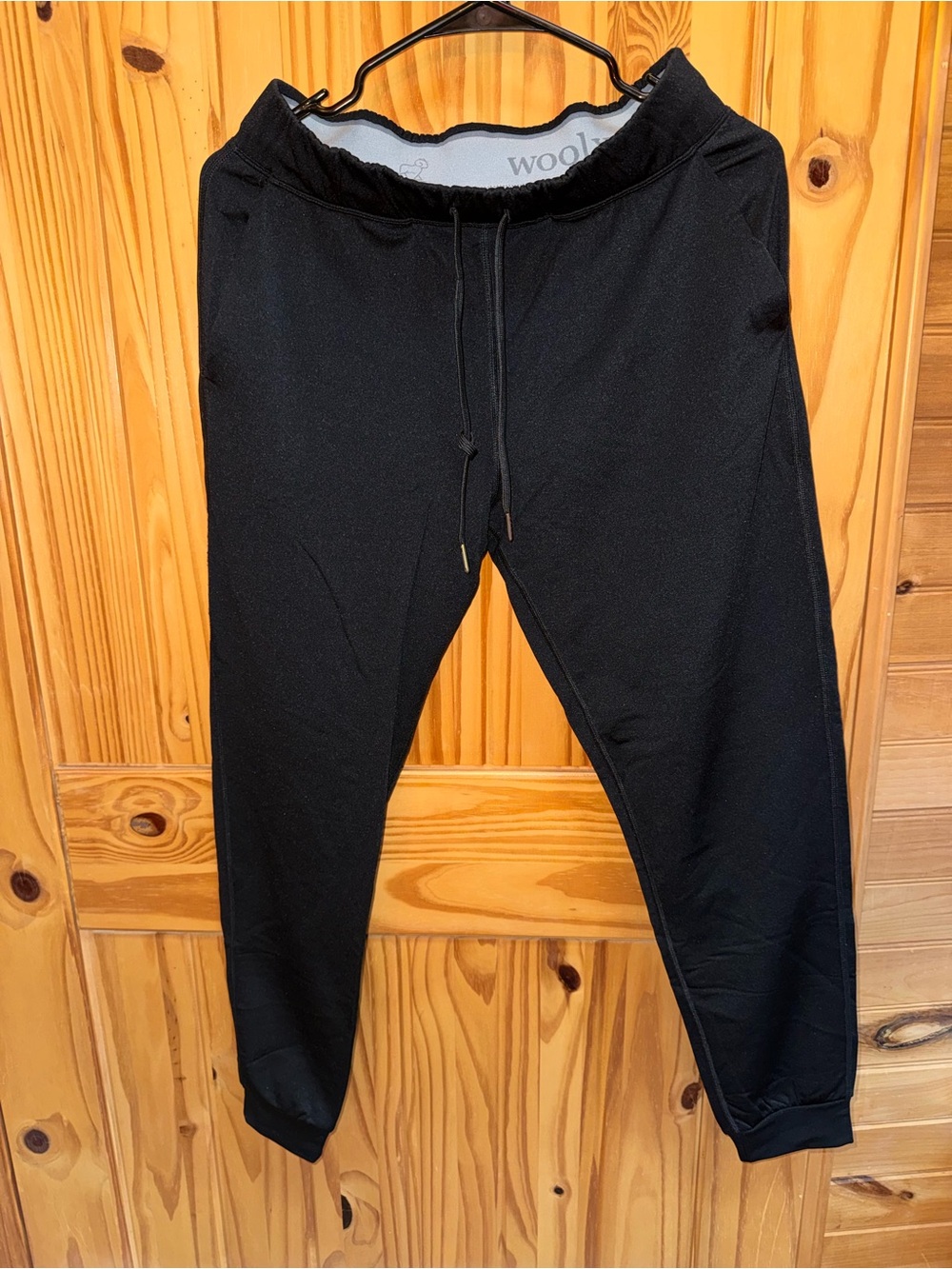 Black Woolx Women's Jogger Pants with Drawstring Waist